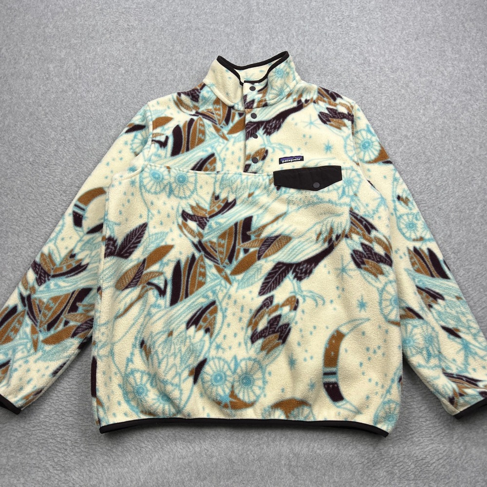 Patagonia Synchilla Snap-T Fleece Pullover Womens Large Harvest Moon Owl 25455